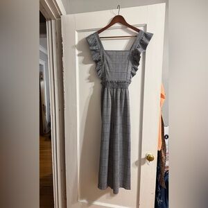 ✨ NWOT Anthropologie Houndstooth Pinafore Jumpsuit Sz M